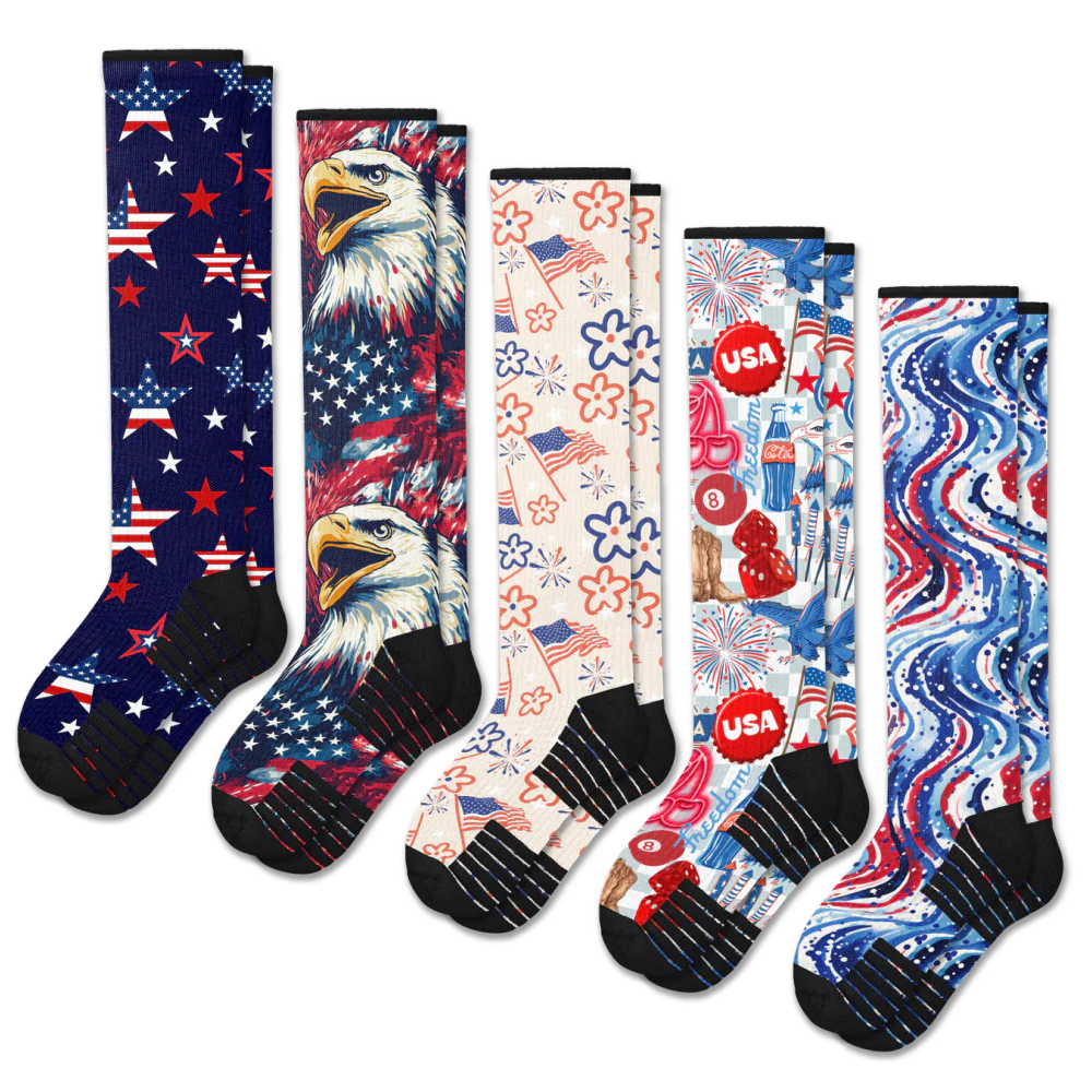 All American Compression Socks 5-Pack Bundle