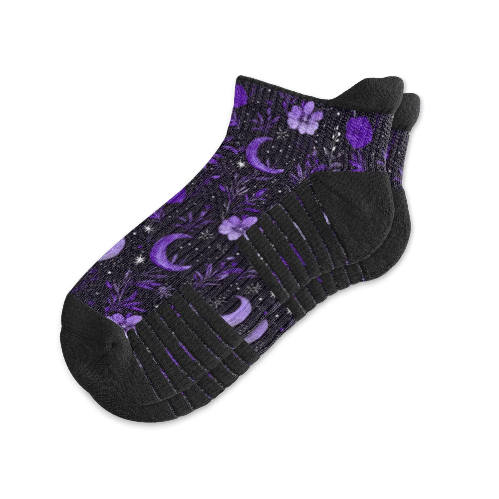 Purple Moon Ankle Compression Socks