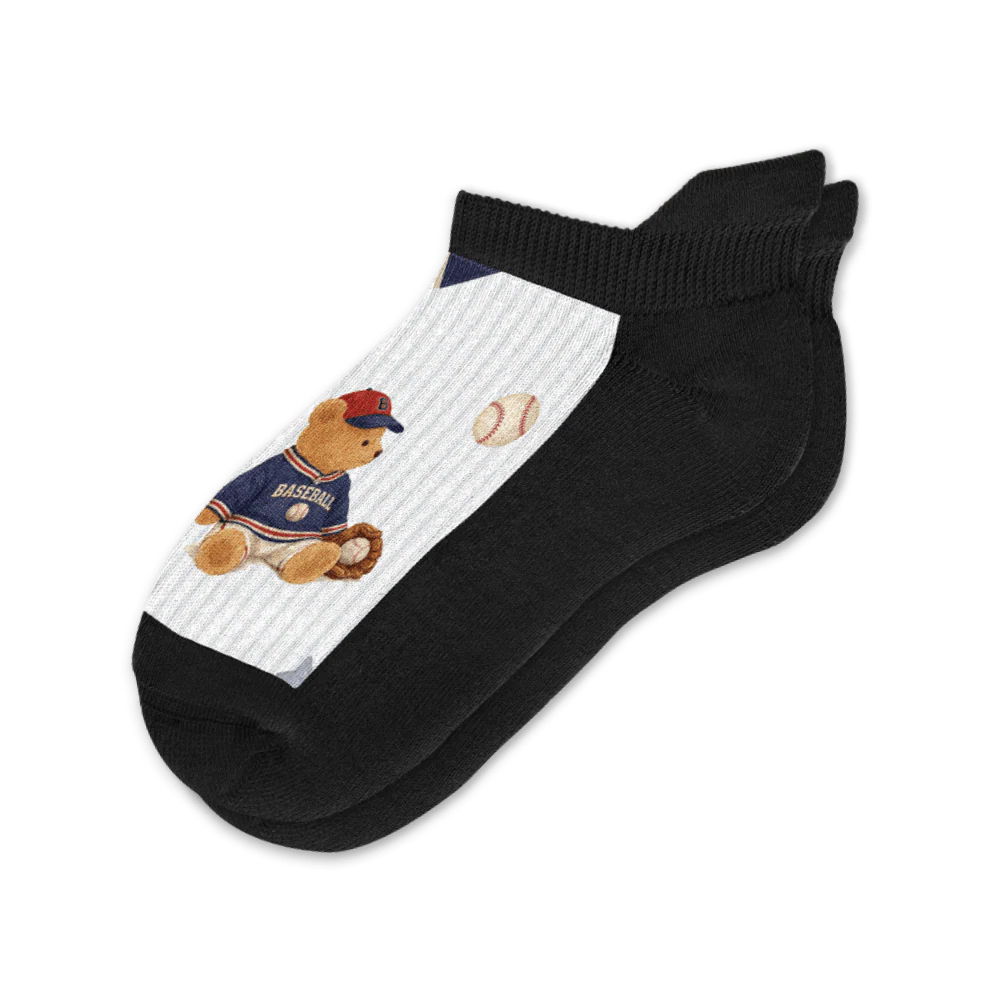 Baseball Bears Ankle Socks