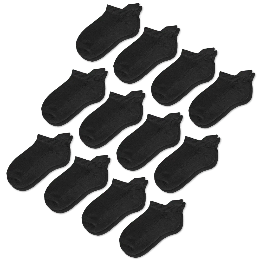 Black Ankle Socks Bundle 12-Pack