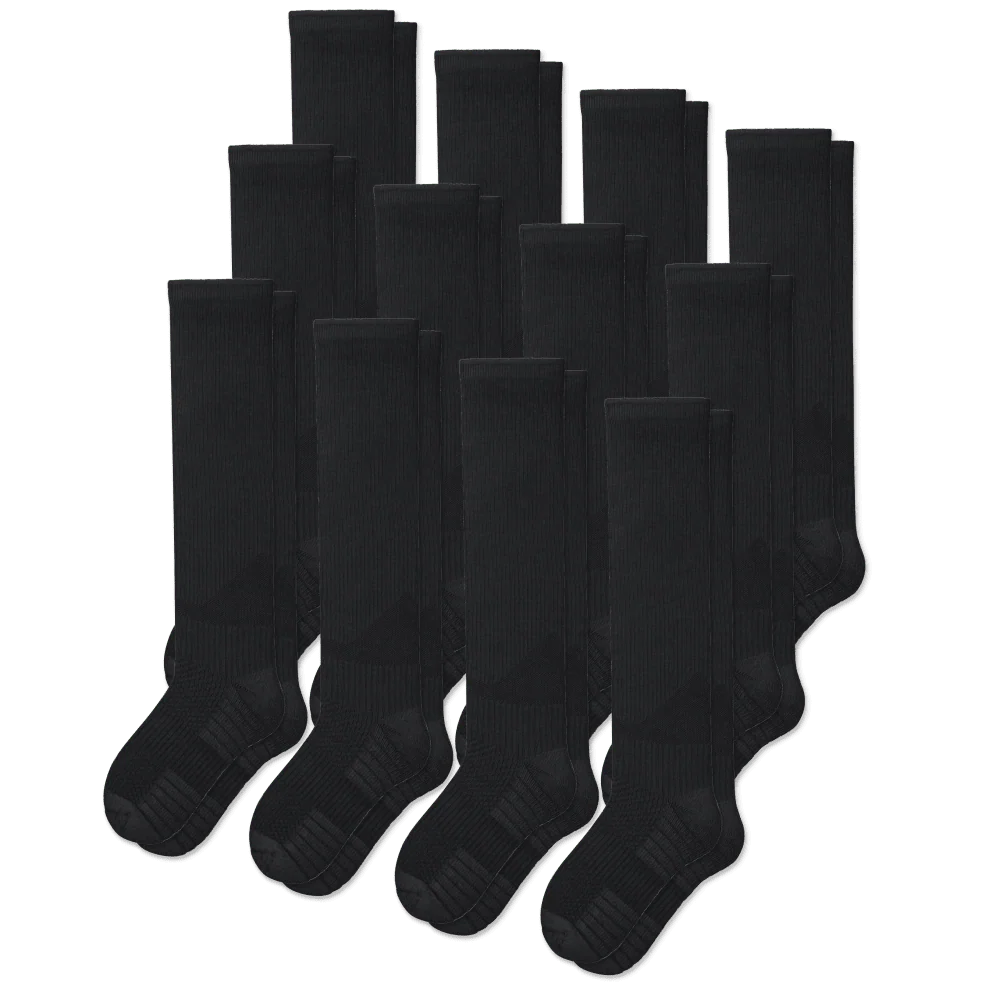 Black Compression Socks Bundle 12-Pack