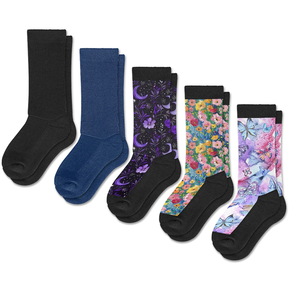 Garden Glow Comfort EasyStretch™ Socks Bundle 5-Pack - Image 2