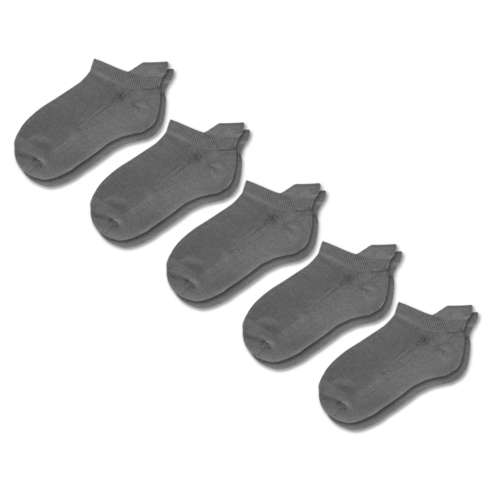 Gray Ankle Socks Bundle 5-Pack