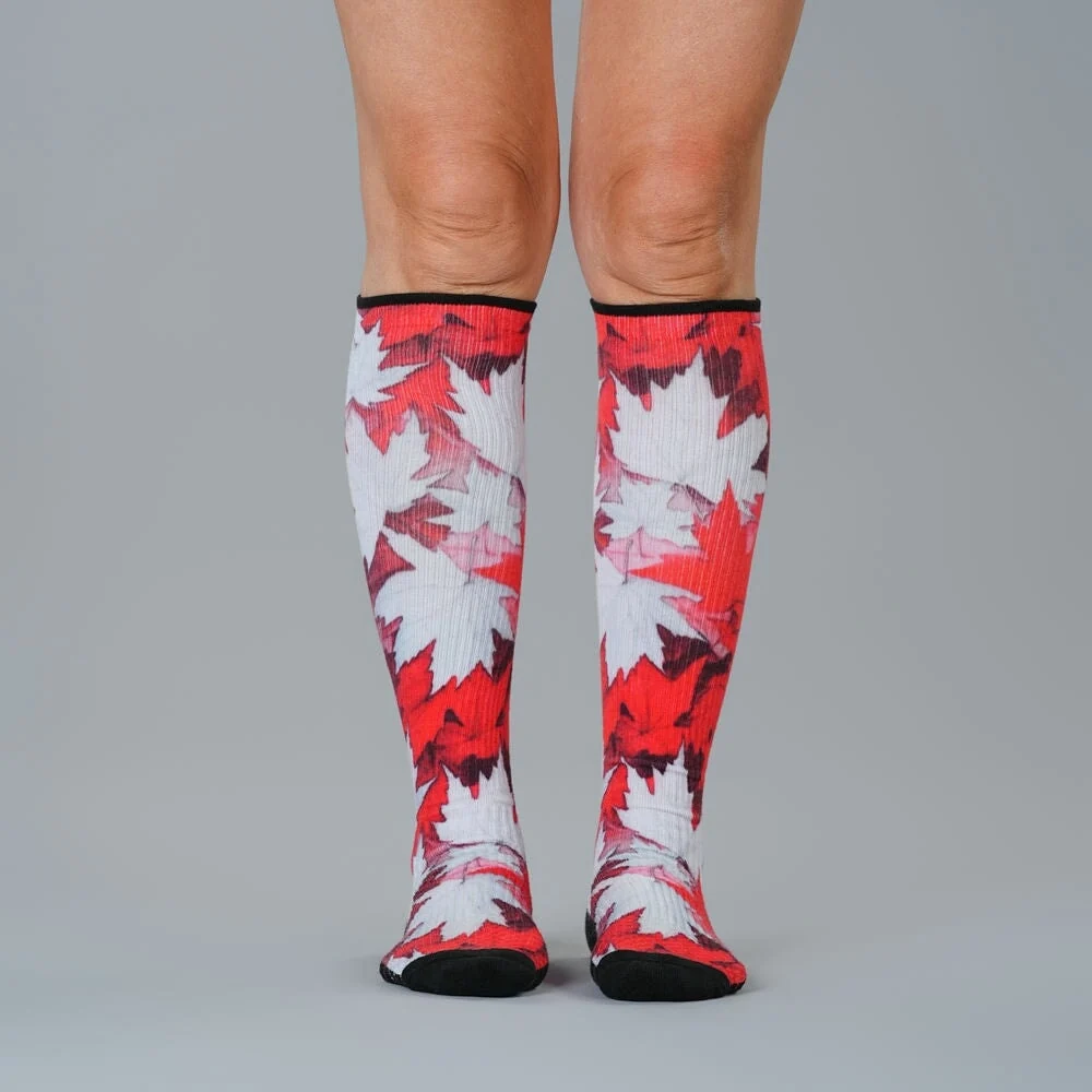 Maple Leaves Compression Socks - Image 2