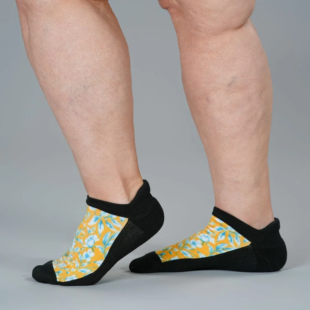 Mustard Floral Ankle Socks - Image 3