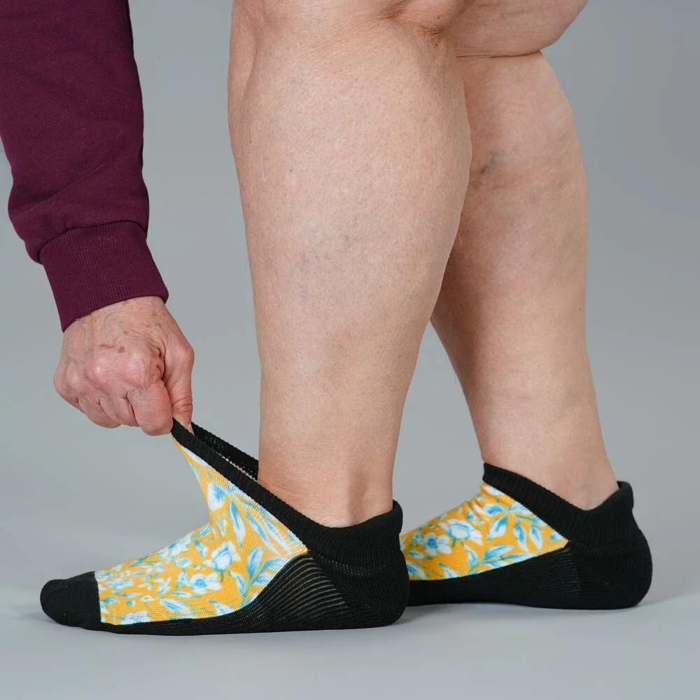 Mustard Floral Ankle Socks - Image 4
