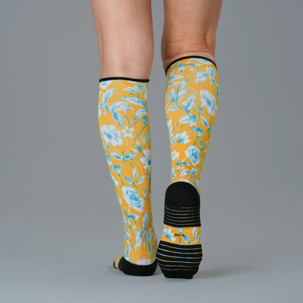Mustard Floral Compression Socks - Image 4