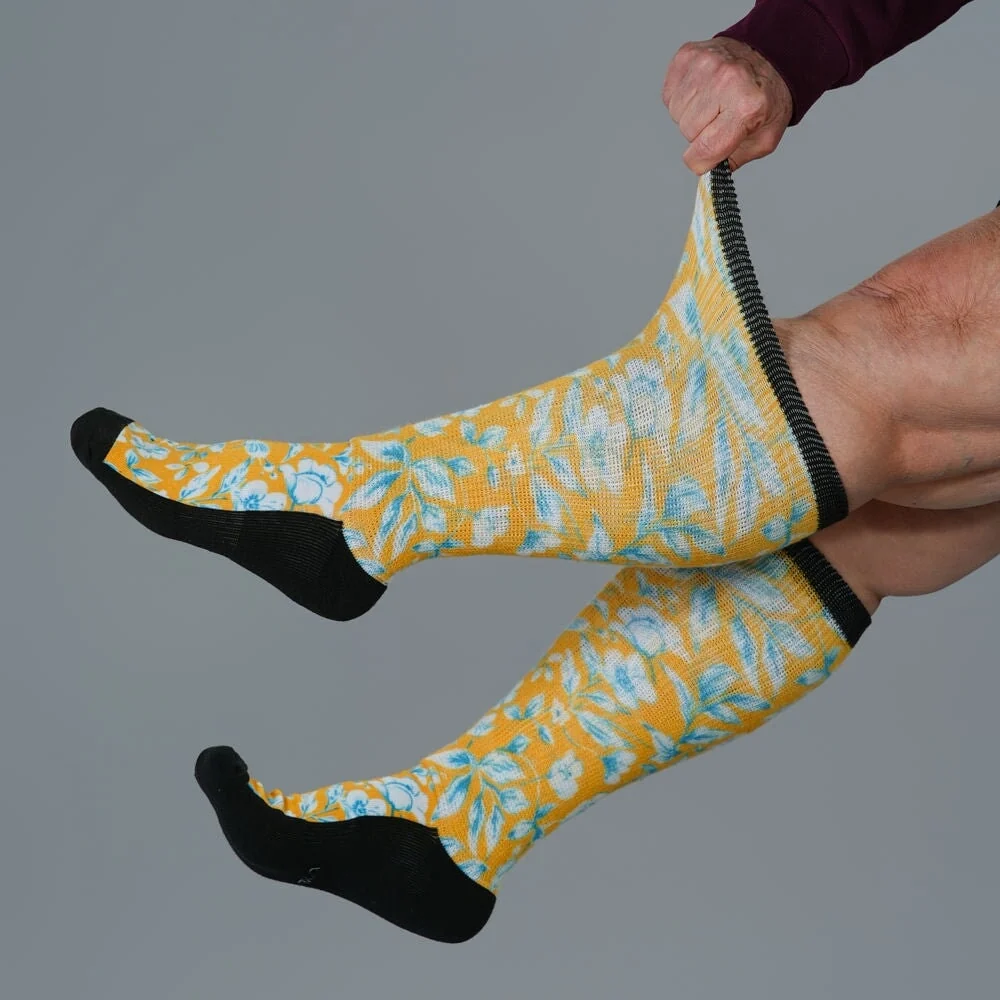Mustard Floral EasyStretch™ Socks - Image 5