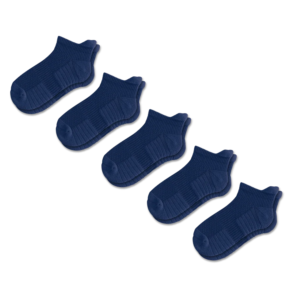 Navy Blue Ankle Compression Socks 5-Pack Bundle