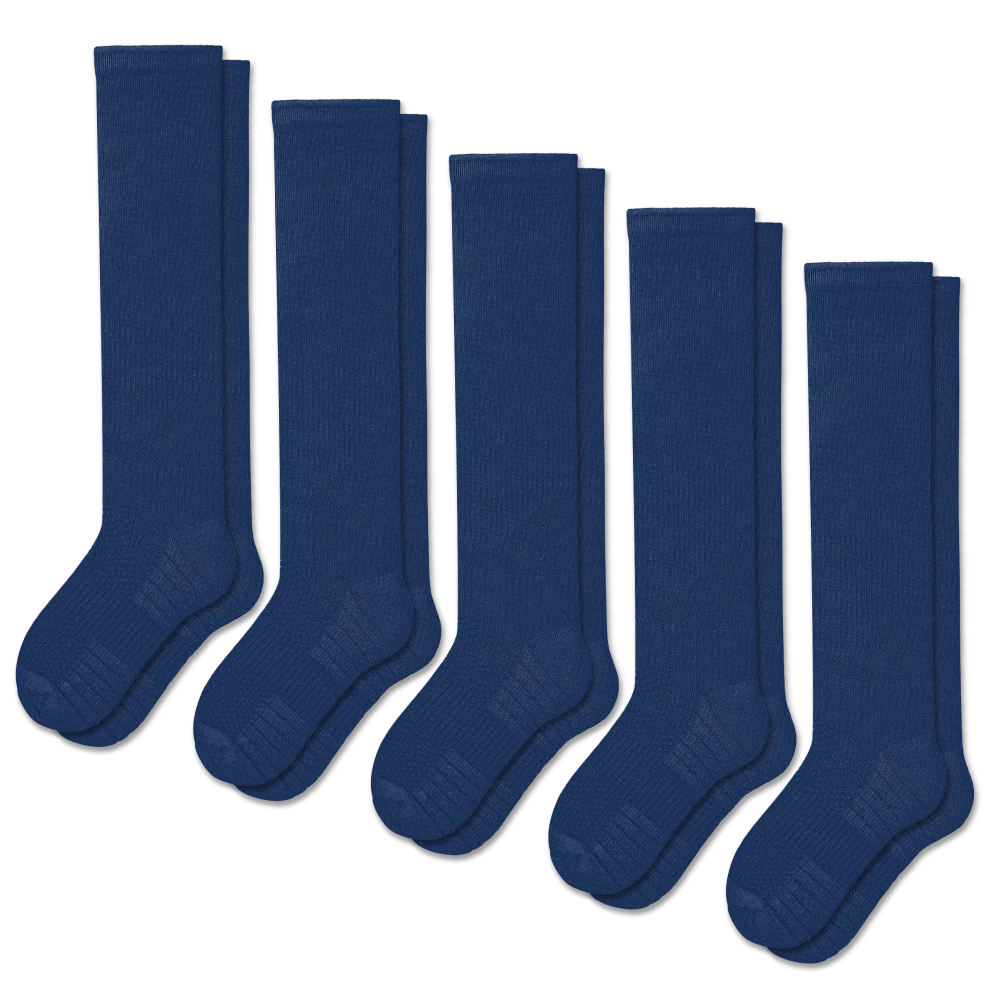 Navy Blue Compression Socks Bundle 5-Pack