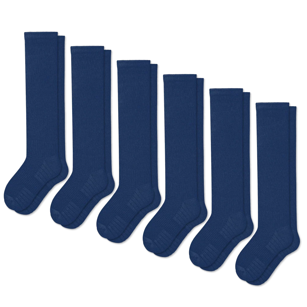 Navy Blue Compression Socks Bundle 6-Pack