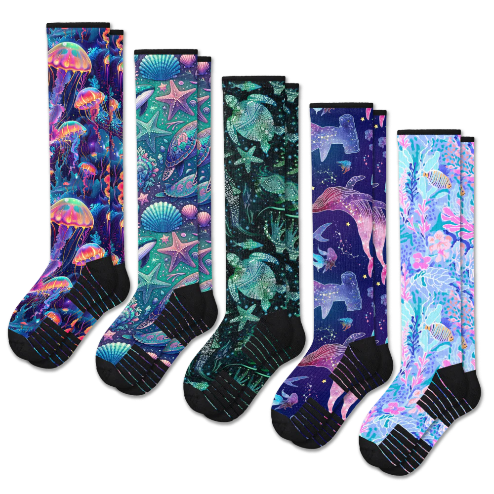 Neon Tide Compression Socks 5-Pack Bundle