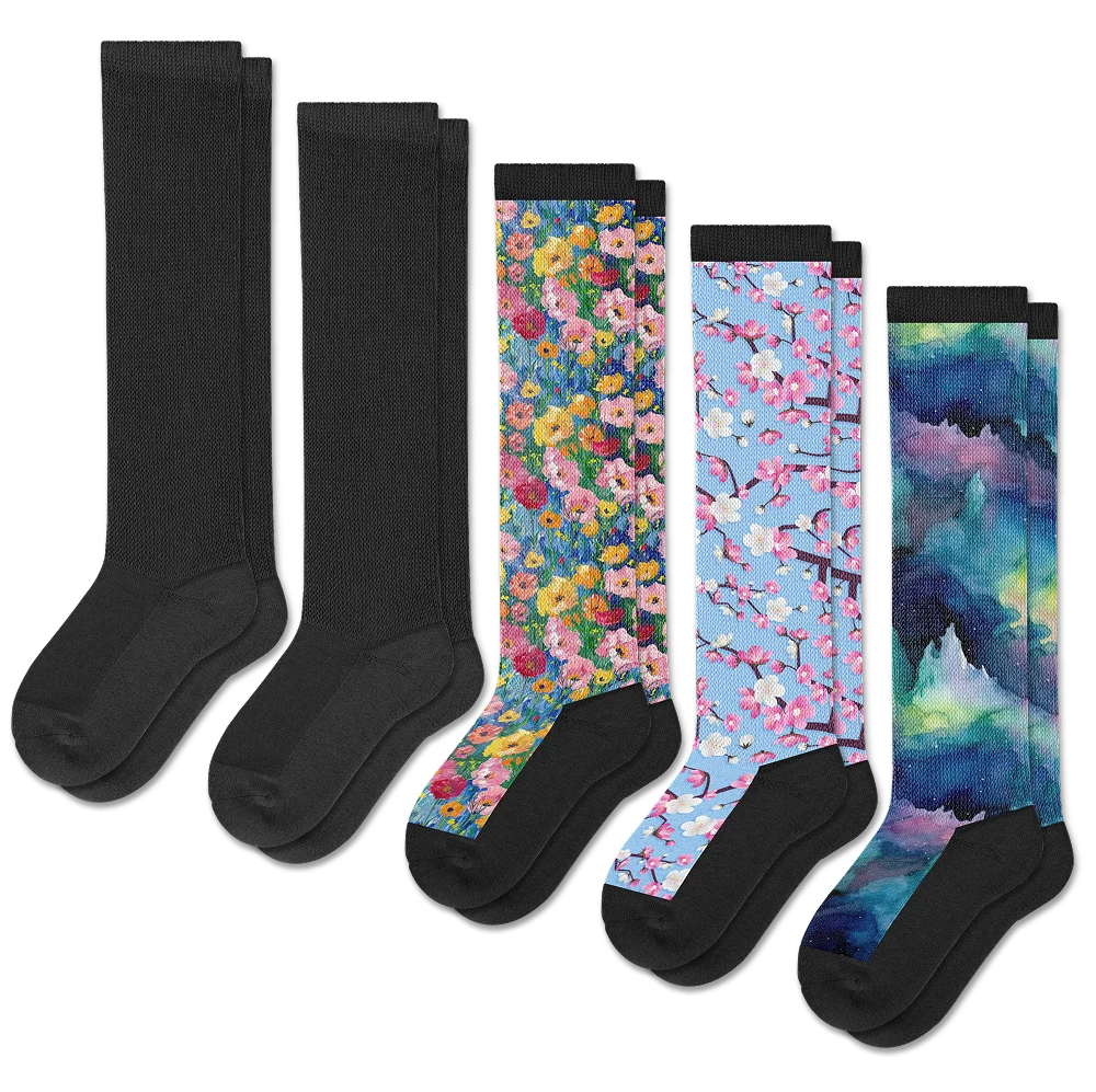 Twilight Bloom Comfort EasyStretch™ Socks Bundle 5-Pack