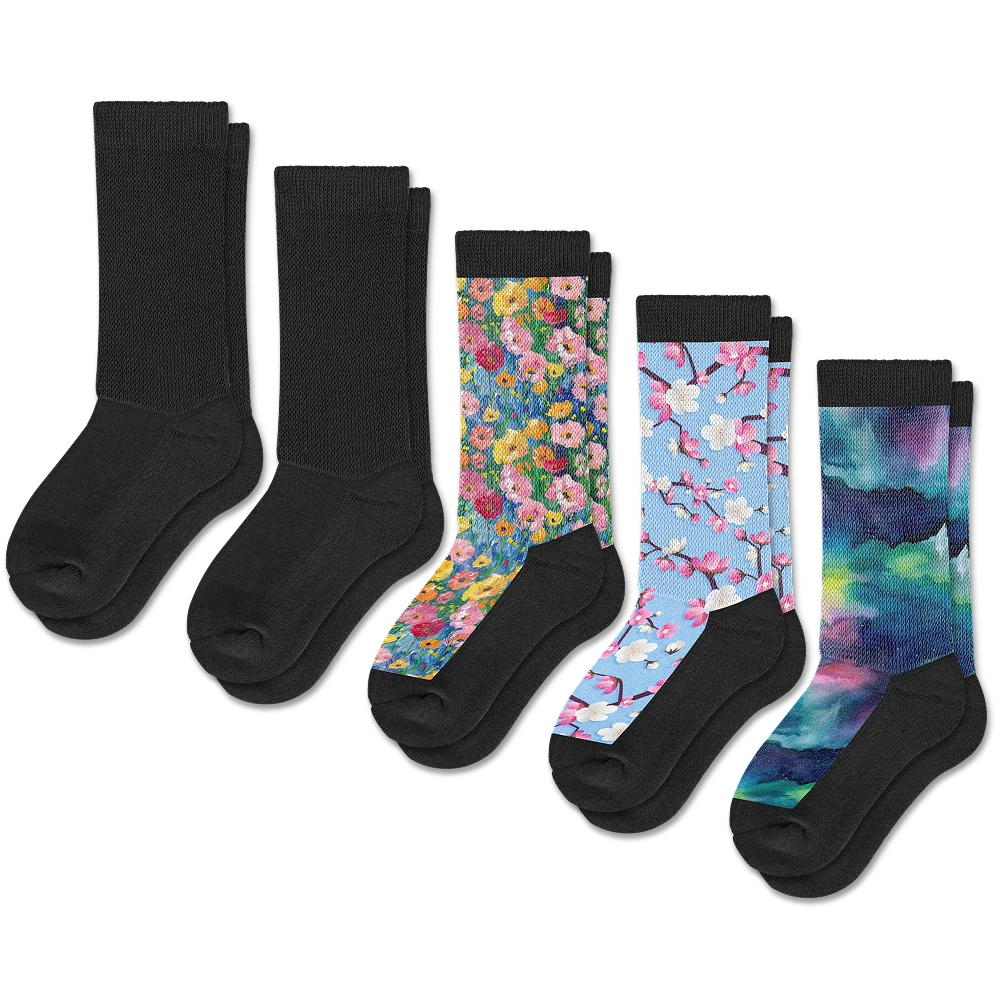Twilight Bloom Comfort EasyStretch™ Socks Bundle 5-Pack - Image 2
