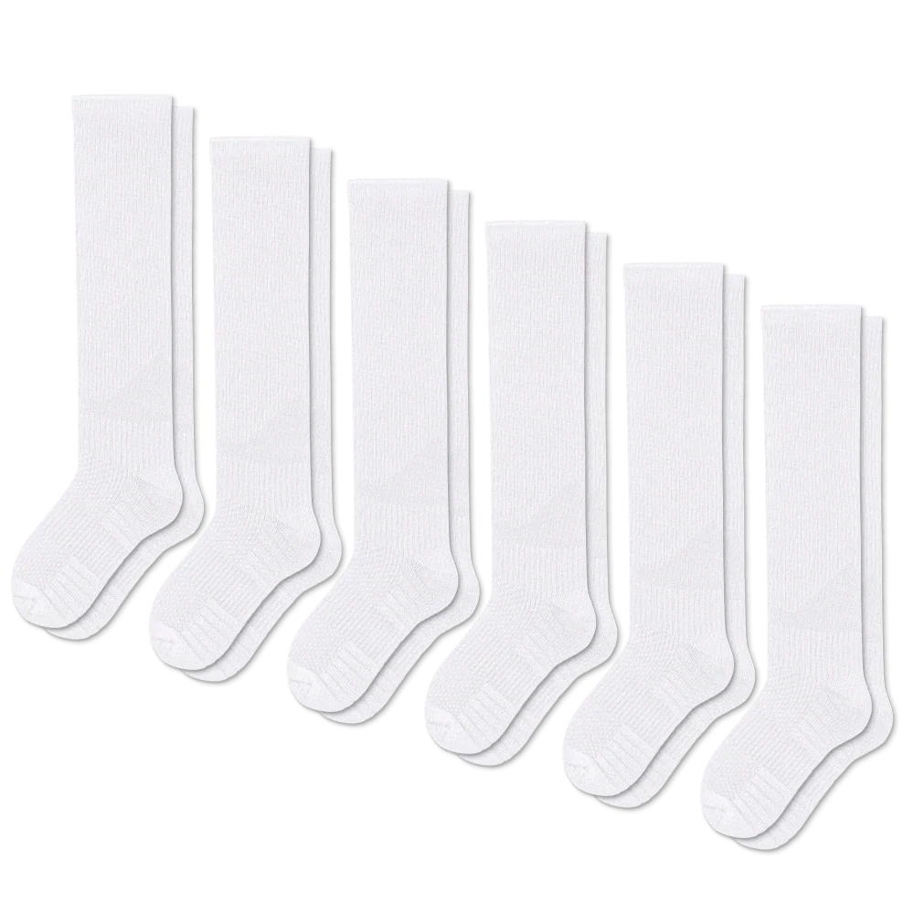 White Compression Socks Bundle 6-Pack