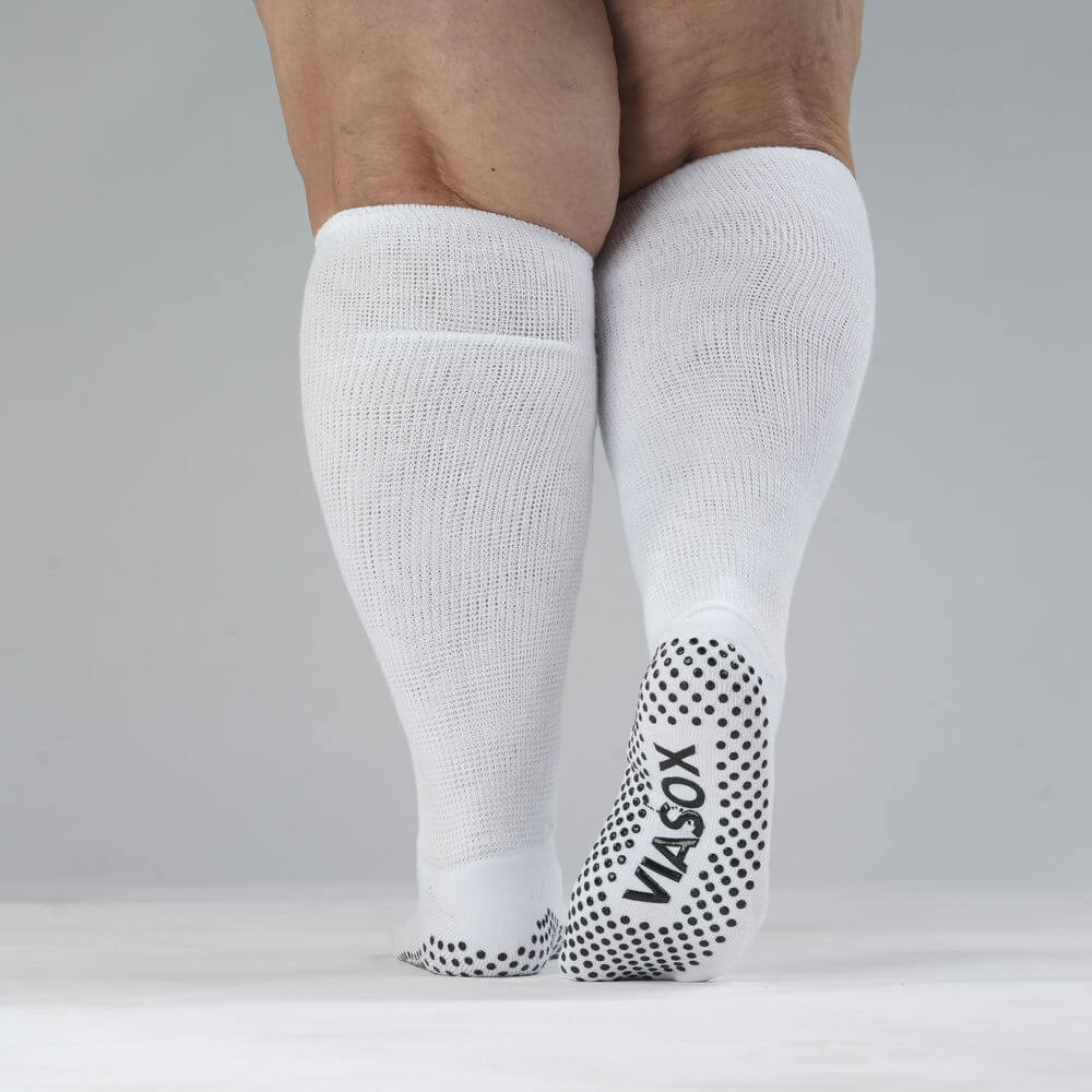 White EasyStretch™ Gripper Socks - Image 3